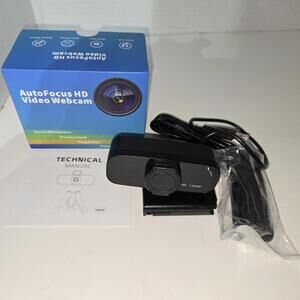 AutoFocus HD 1080P Webcam with Built-in Microphone / Open Box